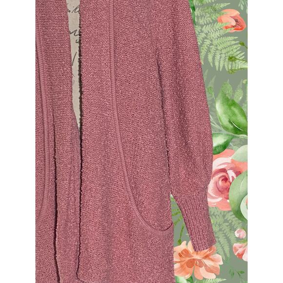 Sideffects Vintage Womens XL Rose Coastal Popcorn Pockets Cardigan Sweater - Picture 4 of 5